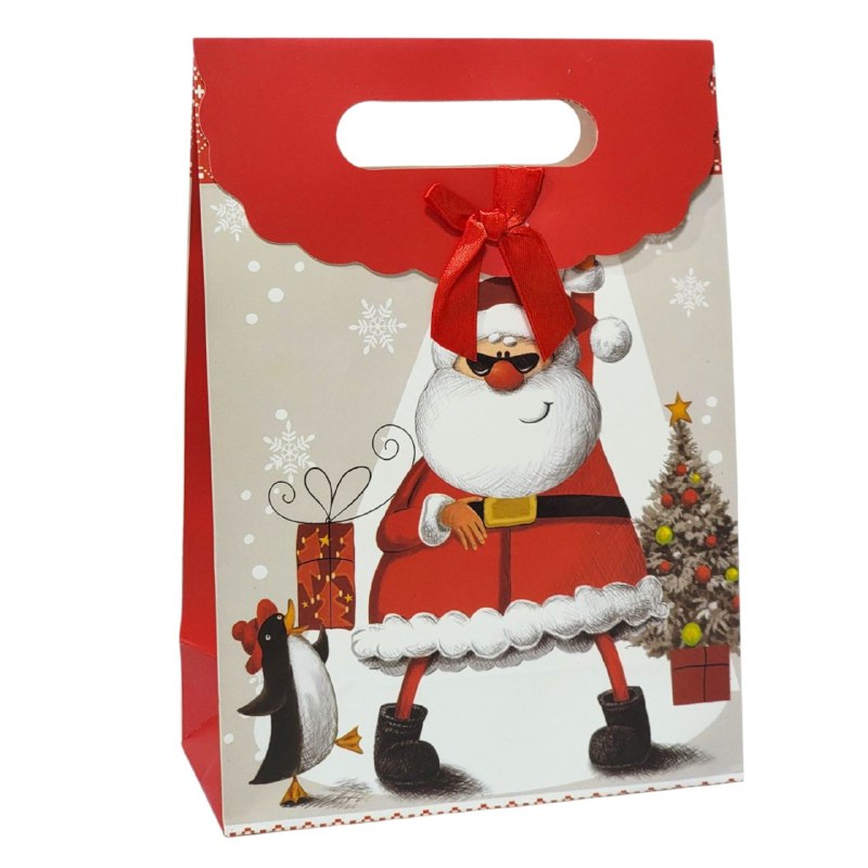 BOLSA DE REGALO NAVIDEÑA MEDIANO 27X19CM