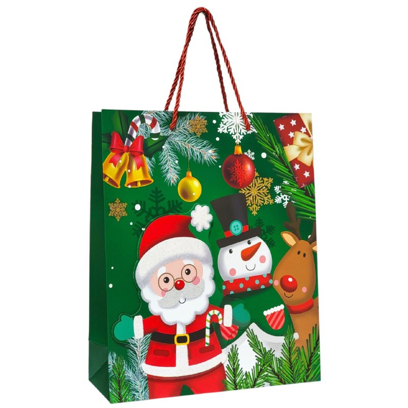 BOLSA DE REGALO NAVIDEÑA MEDIANA 32X26X10CM