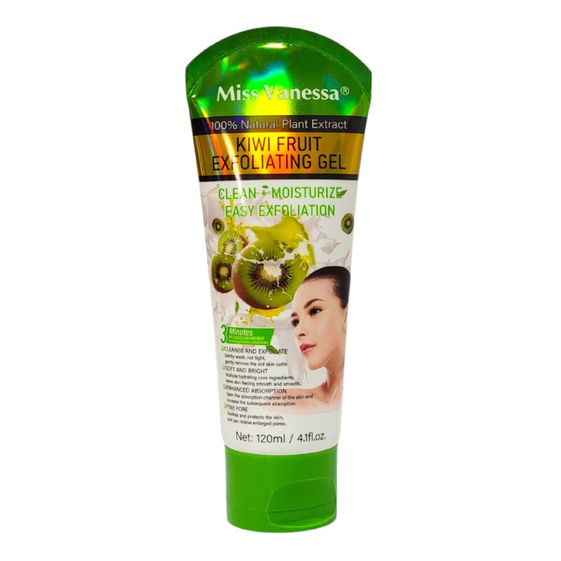 LIMPIADOR FACIAL EXFOLIANTE DE KIWI SUAVEMENTE ELIMINA LA SUCIEDAD PROFUNDA MISS VANESSA 120ML