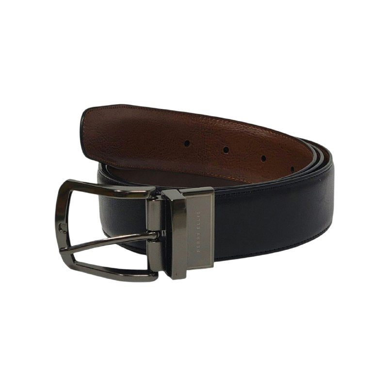 FAJA ORIGINAL PERRY ELLIS REVERSIBLE PARA CABALLERO COLOR NEGRO Y CAFÉ TALLA L