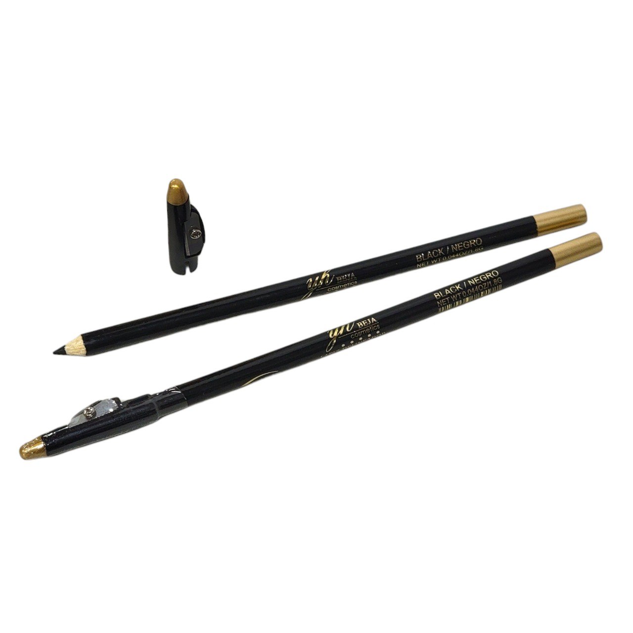 DELINEADOR DE OJOS EN LAPIZ COLOR NEGRO 24 HRS A PRUEBA DE AGUA YH BEJA COSMETICS 1.8G