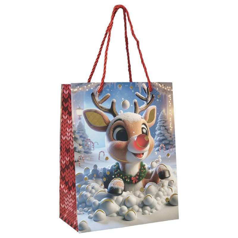 BOLSA DE REGALO NAVIDEÑA PEQUEÑA 18X23X10CM