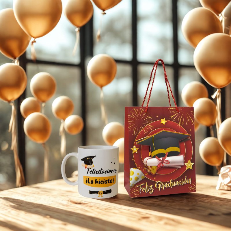 BOLSA DE REGALO DE GRADUACION PEQUEÑA 18X23X10CM