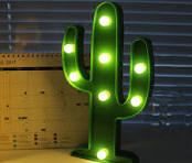 LUZ LED, LAMPARA LUZ LED CACTUS VERDE