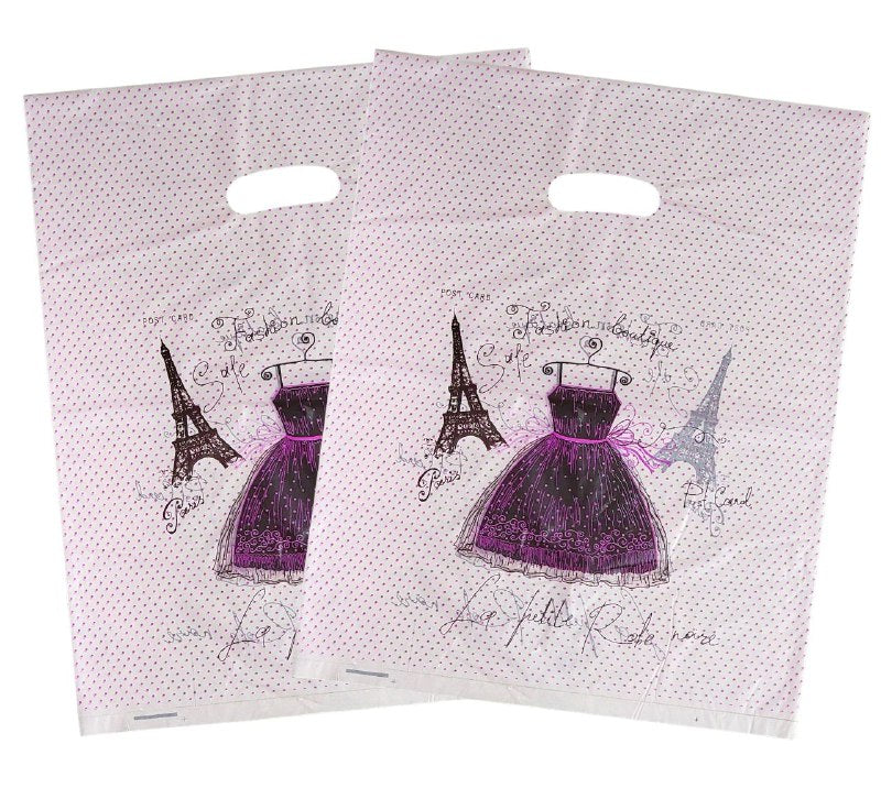 BOLSA DE REGALO PLASTICA EXTRA GRANDE 35X45CM, PAQUETE 100UND