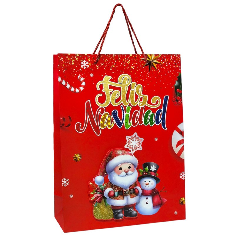 BOLSA DE REGALO NAVIDEÑA GRANDE 30X40X12CM