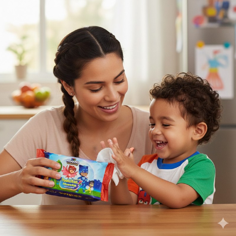 TOALLITAS HUMEDAS PARA NIÑOS ANTIBACTERIALES PJMASKS 80UND