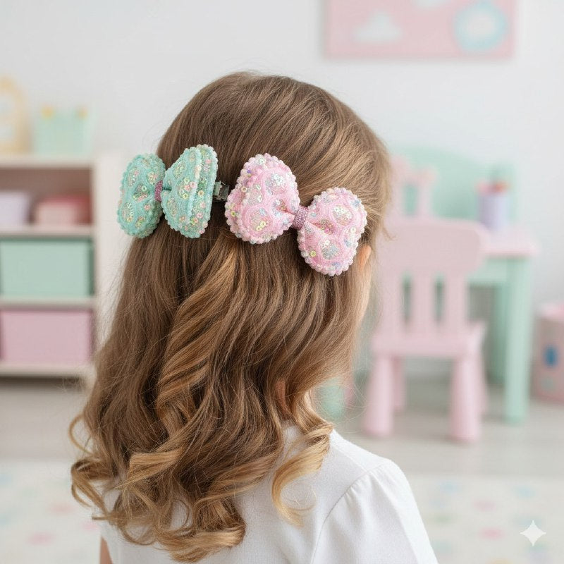 GANCHO PARA EL CABELLO DE MOÑO, PINZAS FUERTES EN PAQUETE DE 12UND 5X8CM