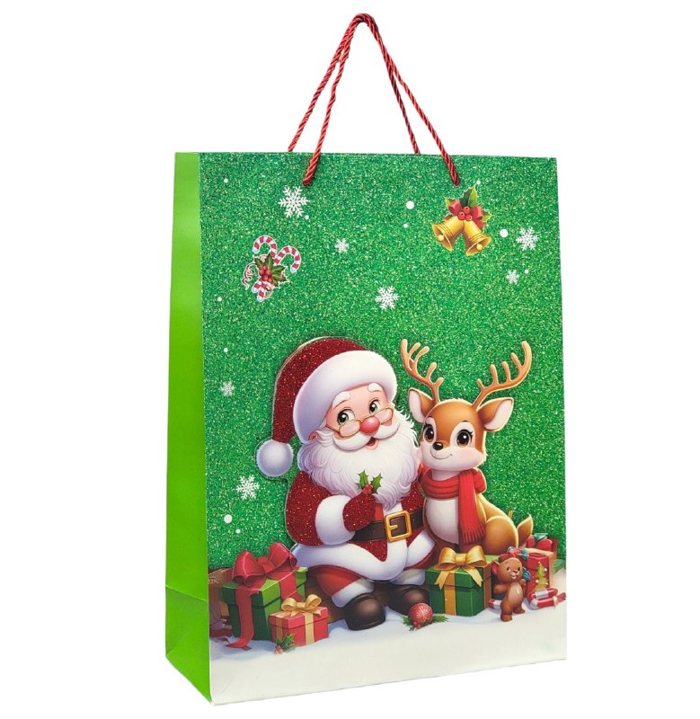 BOLSA DE REGALO NAVIDEÑA GRANDE 30X40X12CM