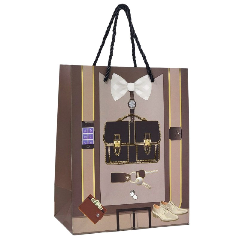 BOLSA DE REGALO PARA HOMBRE PEQUEÑA 18X10X23CM