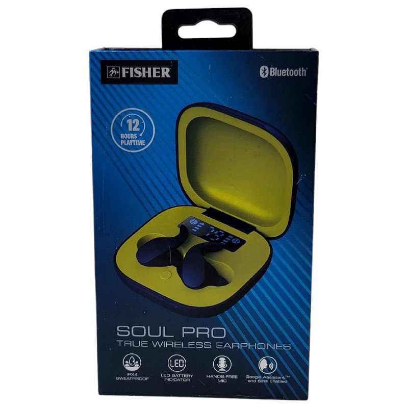 AUDIFONOS AURICULARES INALAMBRICOS ORIGINALES SONIDO DE ALTA CALIDAD, RESISTENTE AL SUDOR, INDICADOR LED, BATERIA 4H FISHER SOUL PRO