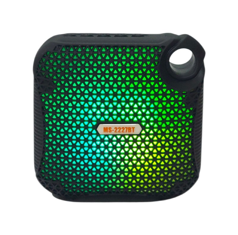 PARLANTE ALTAVOZ INALAMBRICO CON LUCES LED 11X11CM MOBILE SPEAKER MS-2227BT 8 COLORES