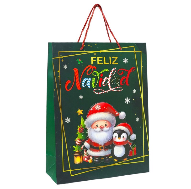 BOLSA DE REGALO NAVIDEÑA GRANDE 30X40X12CM