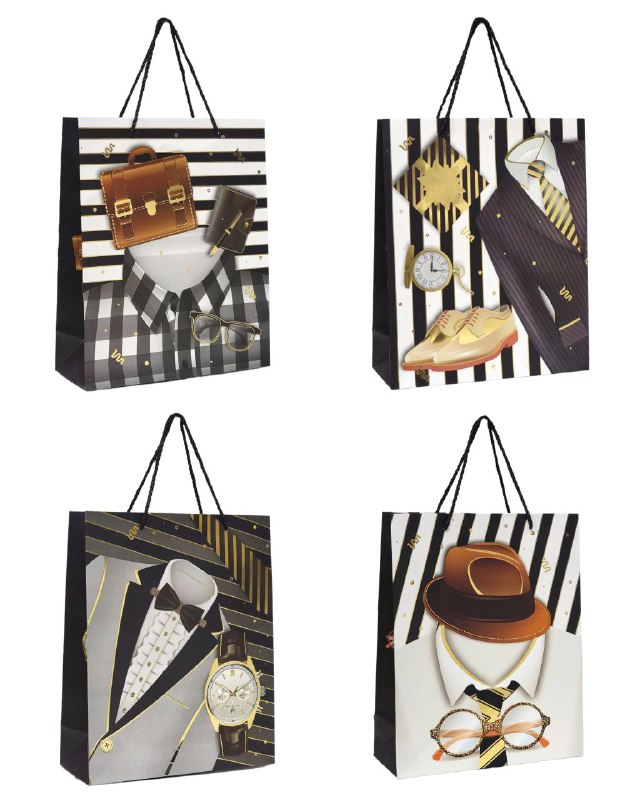 BOLSA DE REGALO PARA HOMBRE MEDIANA 26X32X10CM