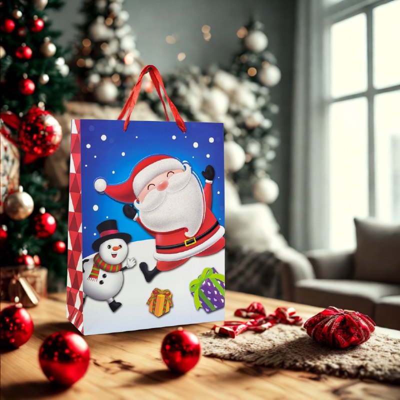 BOLSA DE REGALO NAVIDEÑA MEDIANA 26X32X10CM