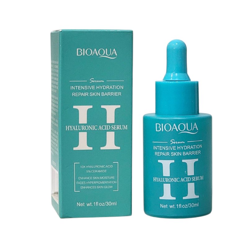 SUERO FACIAL DE ACIDO HIALURONICO HIDRATANTE INTENSIVO 30ML, REPARA LA PIEL CAPA POR CAPA, MEJORANDO LA ELASTICIDAD, BRILLO Y SUAVIDAD BIOAQUA