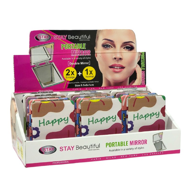 ESPEJO DE MAQUILLAJE PORTATIL COMPACTO STAY BEAUTIFUL 6X17CM