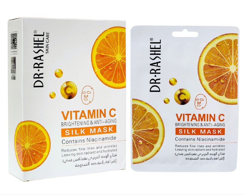 MASCARILLA FACIAL DE SEDA ILUMINADORA Y ANTIEDAD CON VITAMINA C, REDUCE LAS LINEAS DE EXPRESION Y ARRUGAS, DEJA LA PIEL HIDRATADA, RADIANTE Y SUAVE DR RASHEL 28G