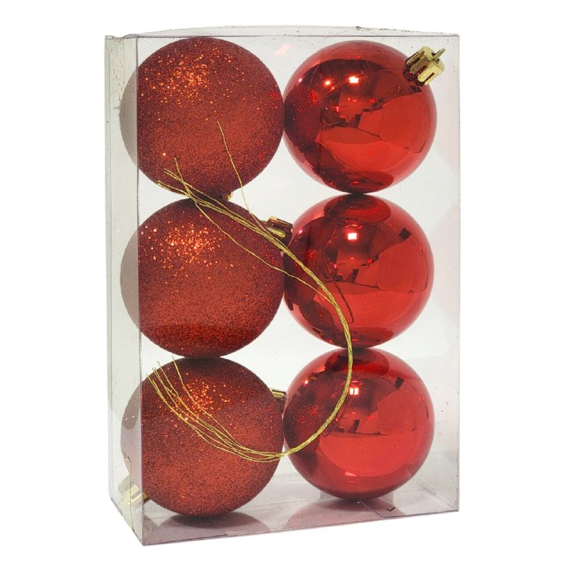 DECORACION ADORNO NAVIDEÑO PAQUETE DE 6 BOLAS DECORATIVAS, 6 CM 37X60X71 IDEALES PARA DARLE UN TOQUE UNICO A TU ARBOL DE NAVIDAD