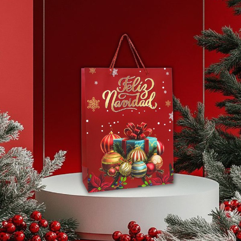 BOLSA DE REGALO NAVIDEÑA GRANDE 30X40X12CM