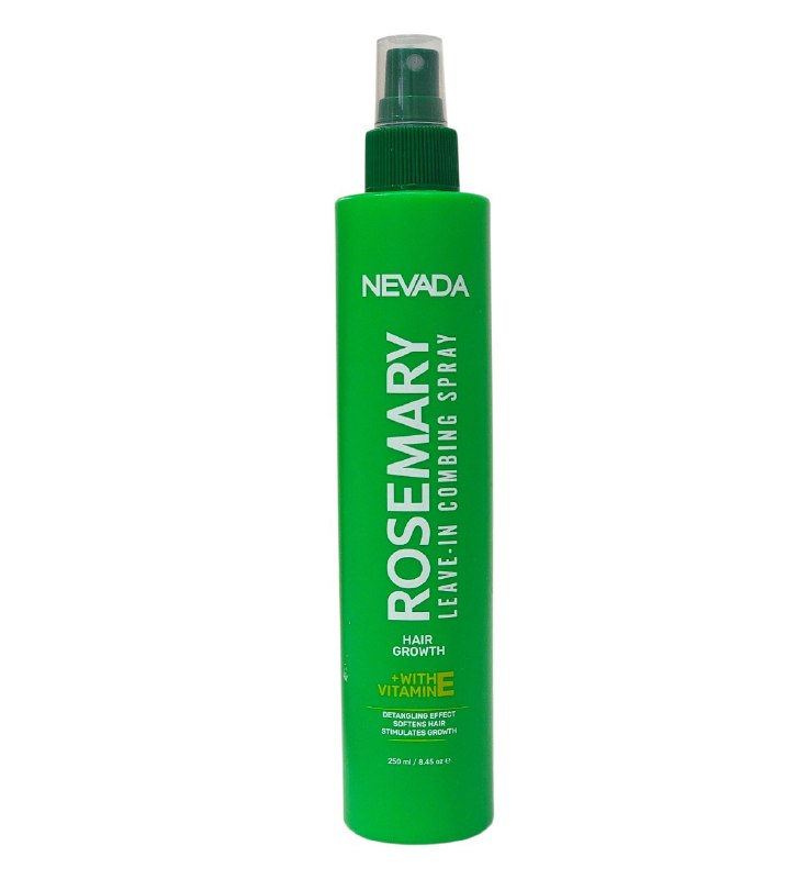 SPRAY PARA EL CABELLO, SPRAY PARA PEINAR DE EXTRACTO DE ROMERO SIN ENJUAGUE, DESENREDA DESPUES DEL LAVADO, DEJANDOLO SUAVE Y BRILLANTE NEVADA 250ML