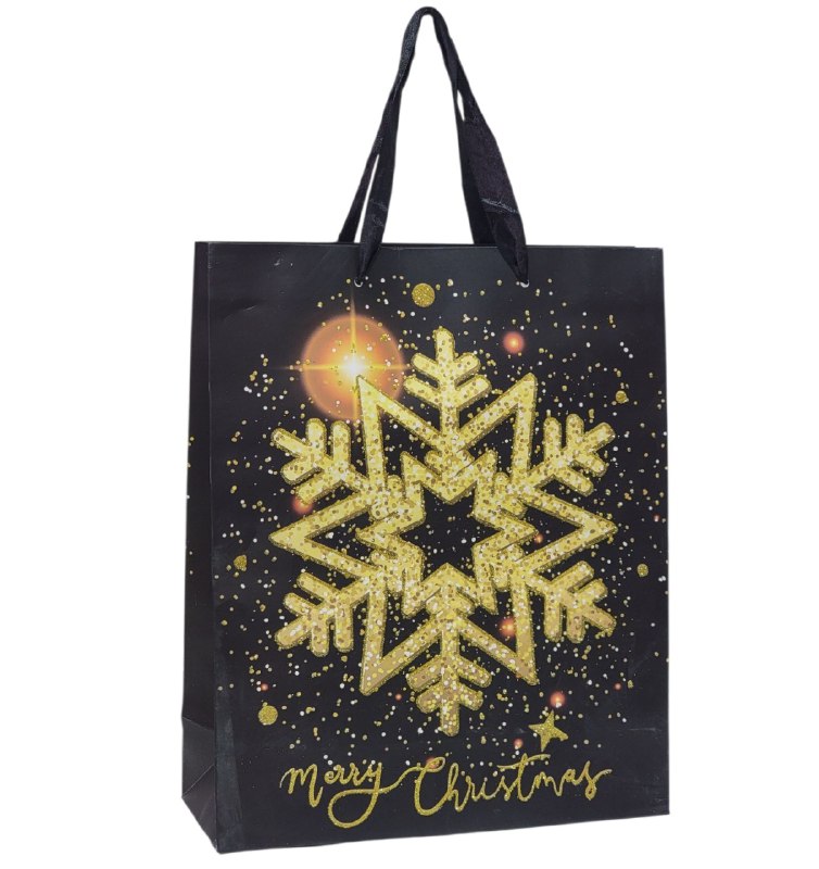 BOLSA DE REGALO NAVIDEÑA MEDIANA 26X32X10CM