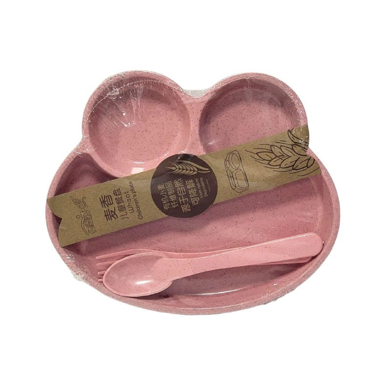 PLATO EN SET INFANTIL DE 4 DIVISIONES DE RANITA 3 COLORES