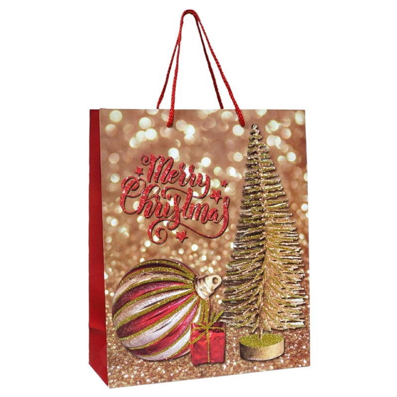 BOLSA DE REGALO NAVIDEÑA MEDIANA 32X26X10CM