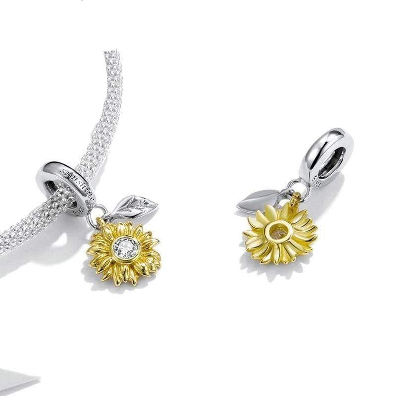 PCHARM4126 FORMA GIRASOL Y HOJA PANDORA PLATA 9.25