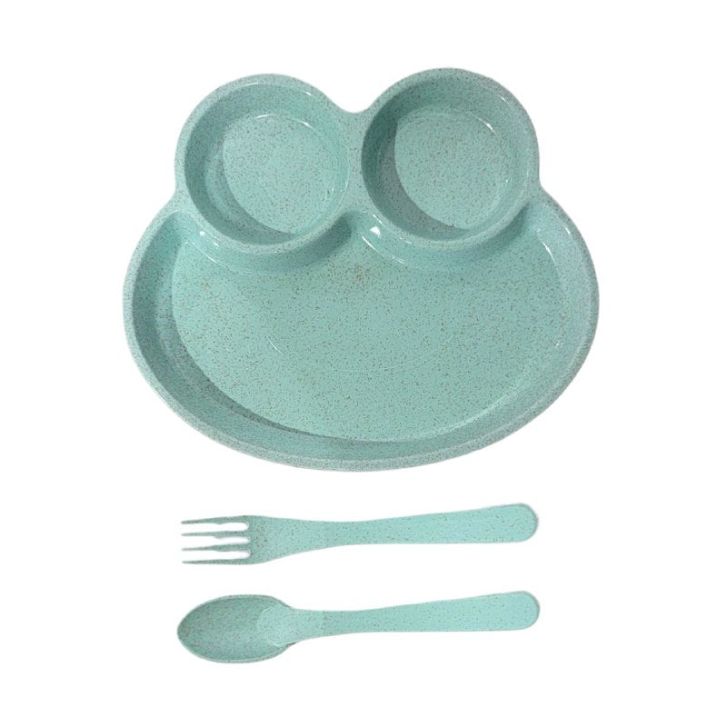 PLATO EN SET INFANTIL DE 4 DIVISIONES DE RANITA 3 COLORES