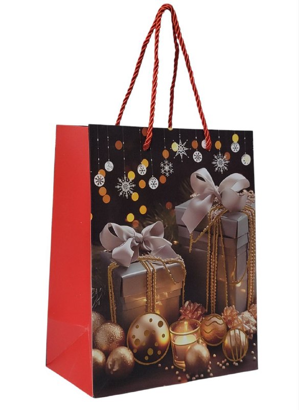 BOLSA DE REGALO NAVIDEÑA GRANDES ELEGANTES 30X12X41.5CM