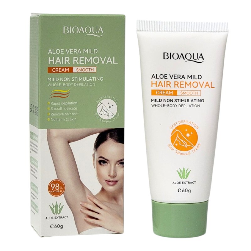 CREMA CORPORAL DEPILATORIA SUAVE E HIDRATANTE CON EXTRACTO DE ALOE VERA BIOAQUA 60G