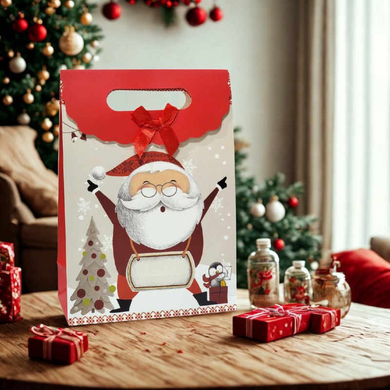 BOLSA DE REGALO NAVIDEÑA MEDIANO 27X19CM