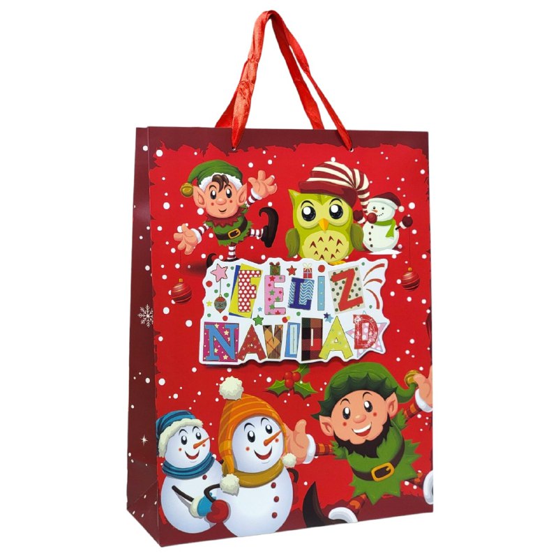 BOLSA DE REGALO NAVIDEÑA GRANDE 30X40X12CM