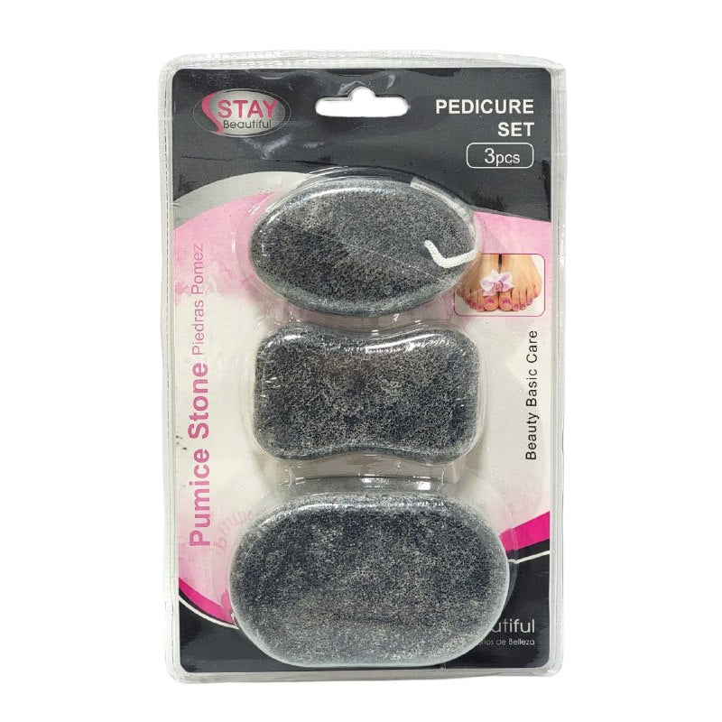 SET DE PEDICURA DE PIEDRAS POMEZ DE 3 PIEZAS, QUE ELIMINAN LA PIEL MIERTA DE LOS PIES STAY BEAUTIFUL