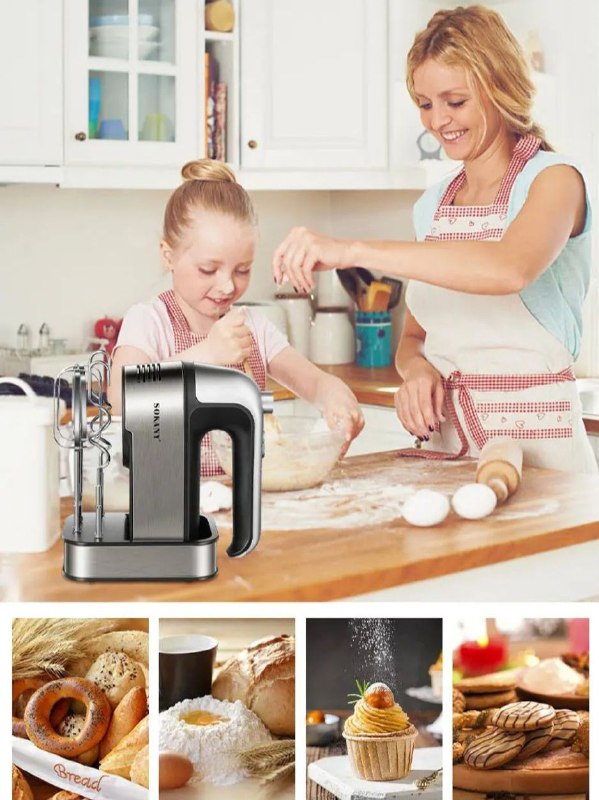 MAQUINA BATIDORA LICUADORA DE MANO 350W FUERZA, FACIL DE USAR 5 VELOCIDADES SOKANY SK-6627