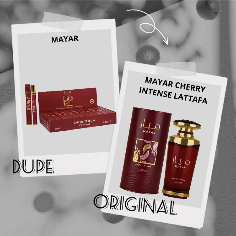 PERFUME EN TUBO PARA MUJER MAYAR EDP 35ML (M) (AROMA SIMILAR LATTAFA MAYAR CHERRY INTENSE)