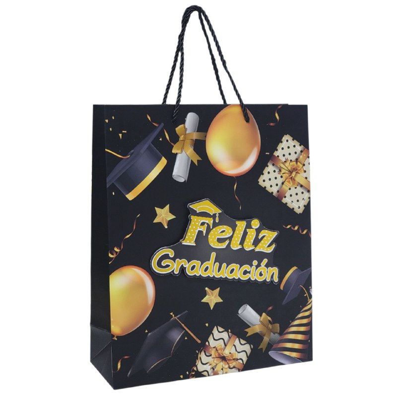 BOLSA DE REGALO DE GRADUACION MEDIANA 32X26X10CM