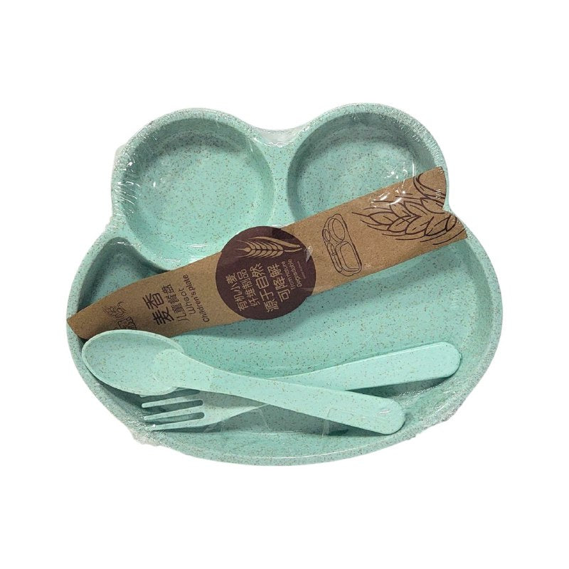 PLATO EN SET INFANTIL DE 4 DIVISIONES DE RANITA 3 COLORES