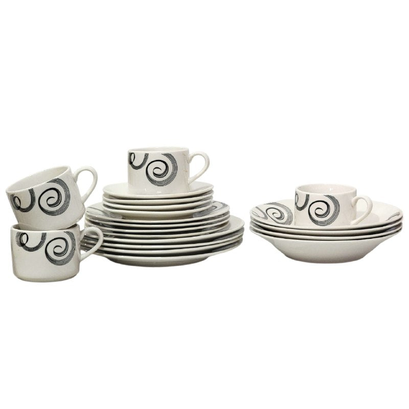 PLATOS JUEGO DE VAJILLA DE PORCELANA DE 20 PIEZAS ELEGANTES ROYAL LINE