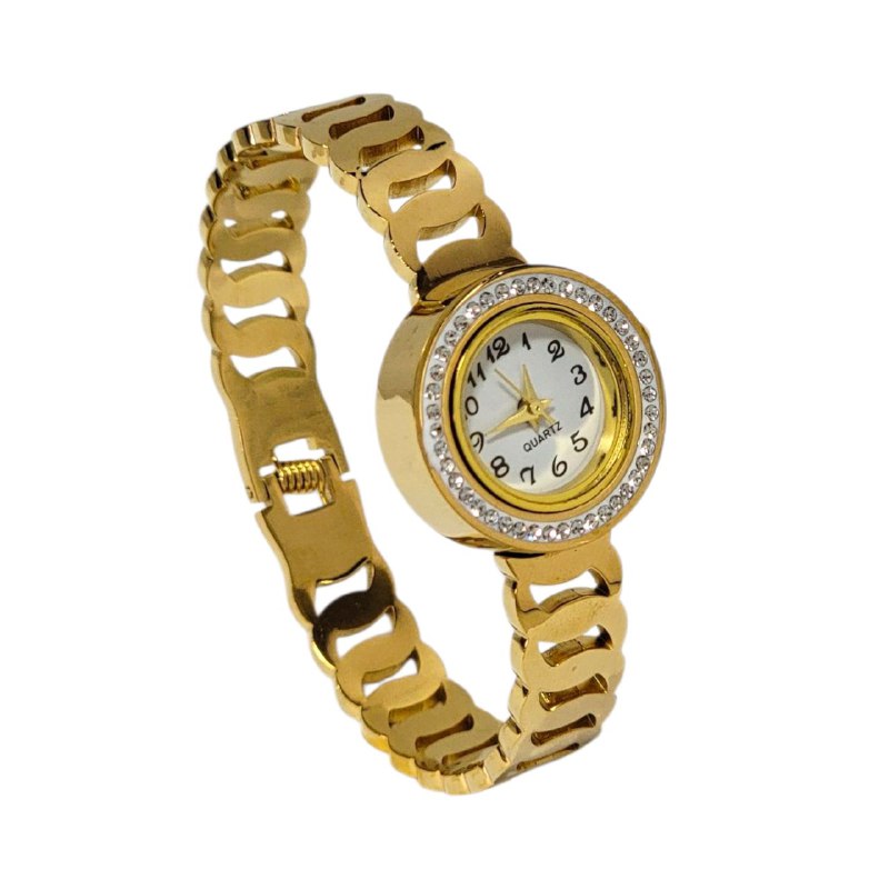 RELOJ ECONÓMICO PARA DAMA DE ACERO CON BAÑO DE ENCHAPE