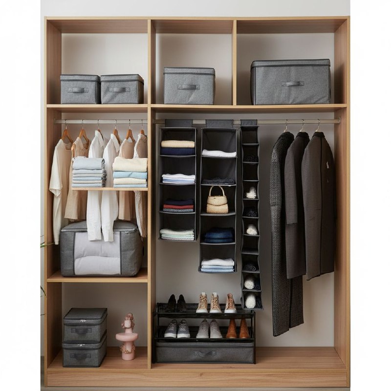 ORGANIZADOR DE ALMACENAMIENTO PLEGABLE PARA CLOSET ANTI MOHO BENELI HOME 30X30X60CM