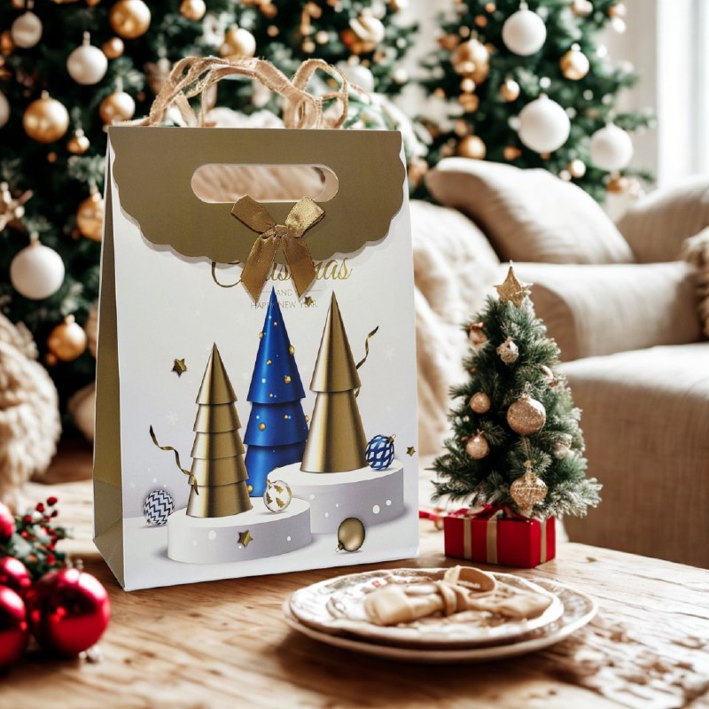 BOLSA DE REGALO NAVIDEÑA MEDIANO 27X19CM