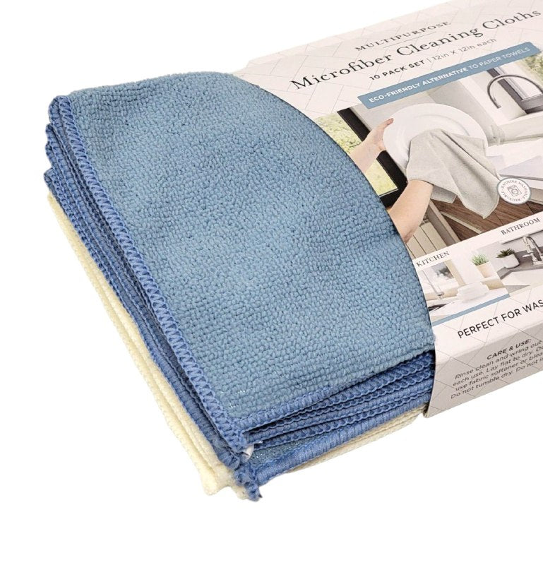 TRAPO DE MICROFIBRA MULTIUSOS EN PAQUETE DE 10 PIEZAS BRIGHT DAY 30X30CM