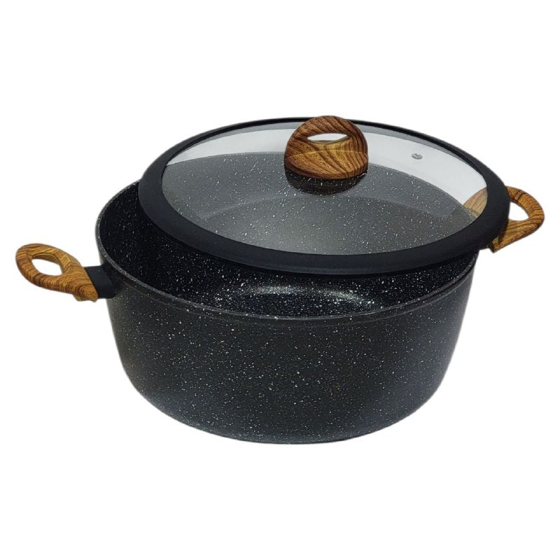 SARTEN CACEROLA, OLLA DE COCINA CON REVESTIMIENTO DE MARMOL DE ALTA CALIDAD 30CM DIAMETRO CRYSTAL CUISINE CASSEROLE