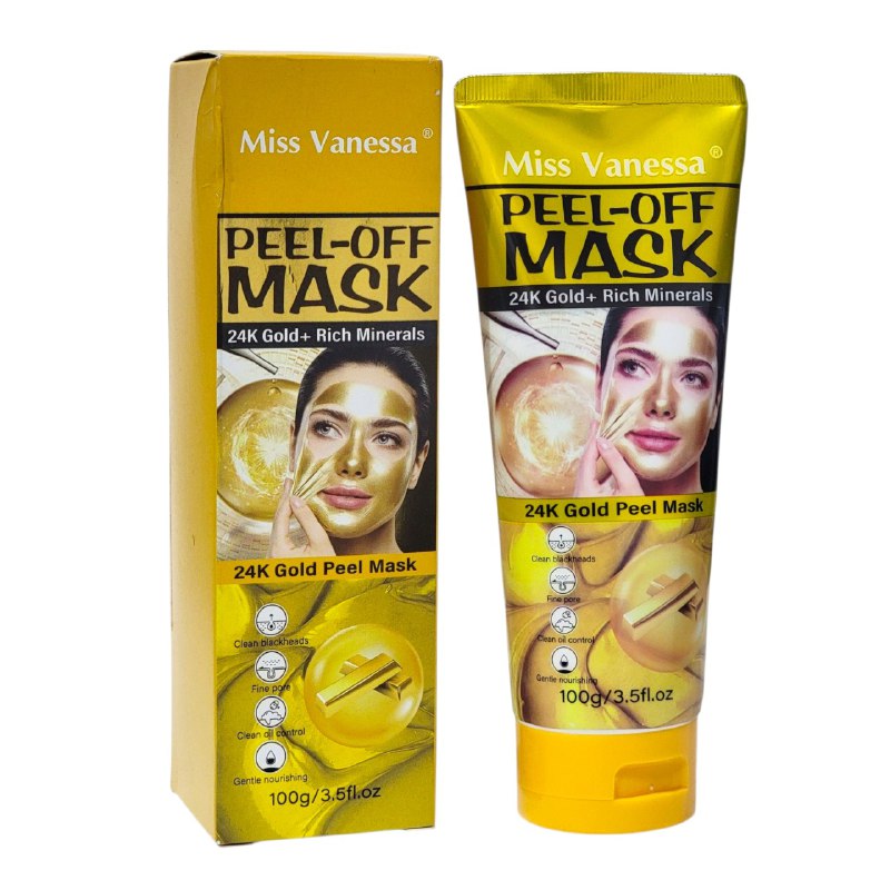 MASCARILLA FACIAL EXFOLIANTE CON ORO 24K LIMPIA LOS PUNTOS NEGROS Y LA GRASA MISS VANESSA 100G