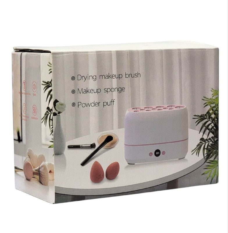 MAQUINA SECADORA DE BROCHAS DE MAQUILLAJE, SECADORA ELECTRICA DE ESPONJAS Y BROCHAS CON 12 AGUJEROS DIFERENTES
