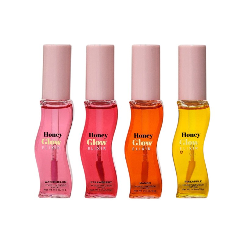 BRILLO LABIAL ACEITE EN SET DE 4 PIEZAS DUPE DE GISOU, INFUNDIDOS CON MIEL HIDRATANTE BEAUTIFULLY 15G,4