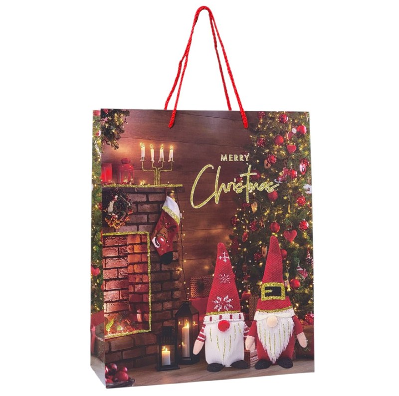 BOLSA DE REGALO NAVIDEÑA MEDIANA 26X32X10CM