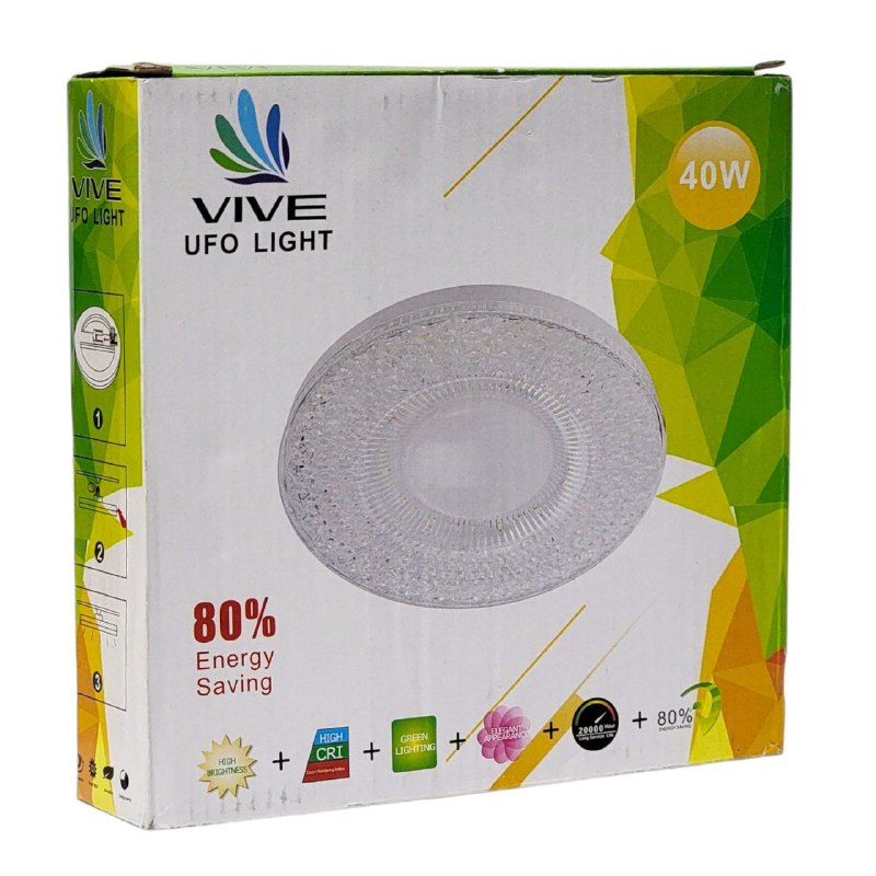 LUZ LED, LAMPARA FOCO AHORRADOR DE ENERGIA, ALTO BRILLO 40W, APARIENCIA ELEGANTE, LARGA VIDA UTIL VIVE UFO LIGHT